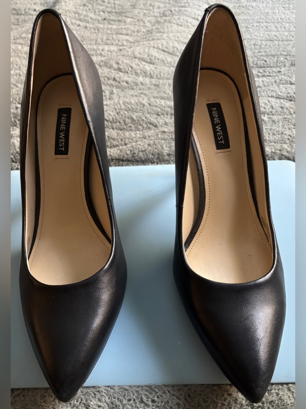 Nine West Black Pointed-Toe Leather Pumps